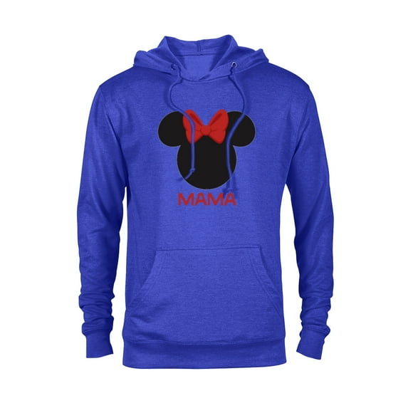 Disney Minnie Mouse Mama Mom Red Bow Family Mother’s Day - Pullover Hoodie for Adults - Customized-Royal