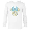 thumbnail image 1 of Disney Minnie Mouse March Birth Month Birthstone & Flowers - Long Sleeve T-Shirt for Men - Customized-White, 1 of 5
