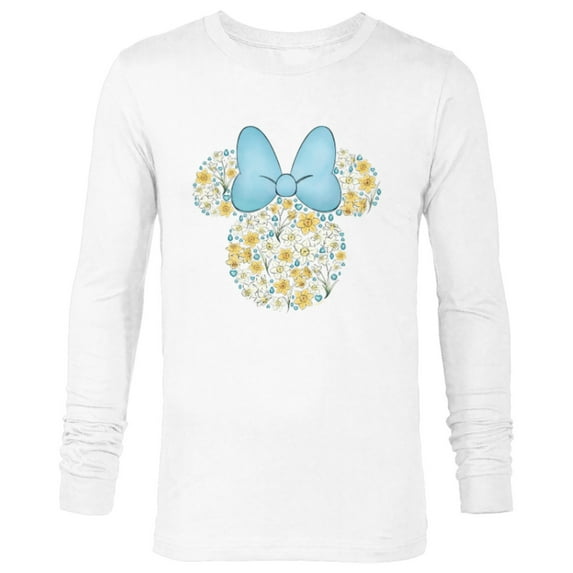 Disney Minnie Mouse March Birth Month Birthstone & Flowers - Long Sleeve T-Shirt for Men - Customized-White