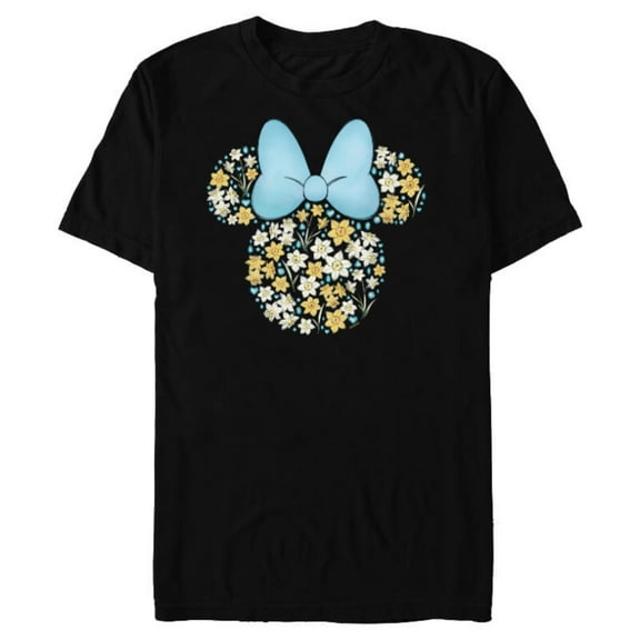 Disney Minnie Mouse March Birth Month Birthstone & Flowers - Short Sleeve Blended T-Shirt for Adults - Customized-Black