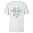 thumbnail image 1 of Disney Minnie Mouse March Birth Month Birthstone & Flowers - Short Sleeve T-Shirt for Kids - Customized-White, 1 of 5