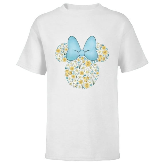 Disney Minnie Mouse March Birth Month Birthstone & Flowers - Short Sleeve T-Shirt for Kids - Customized-White