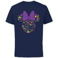 thumbnail image 1 of Disney Minnie Mouse Mardi Gras Carnival Holiday Icon - Short Sleeve Cotton T-Shirt for Adults - Customized-Navy, 1 of 5