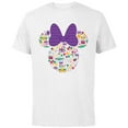 thumbnail image 1 of Disney Minnie Mouse Mardi Gras Carnival Holiday Icon - Short Sleeve Cotton T-Shirt for Adults - Customized-White, 1 of 5