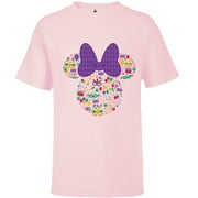 Disney Minnie Mouse Mardi Gras Carnival Holiday Icon - Short Sleeve T-Shirt for Kids - Customized-Soft Pink