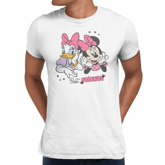 Disney Minnie Mouse Men's Best Friends Daisy T-Shirt (Bright White, S-XXXL)