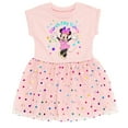 thumbnail image 1 of Disney Minnie Mouse Mesh Dress With Skirt Overlay Polka Dots Toddler to Big Kid, 1 of 5