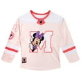 thumbnail image 1 of Disney Minnie Mouse Mesh Hockey Jersey Long Sleeve T-Shirt Toddler to Big Kid, 1 of 5