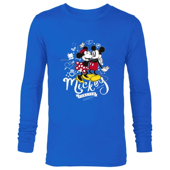 Disney Minnie Mouse Mickey Forever Love Hug Valentine’s Day - Long Sleeve T-Shirt for Men - Customized-Navy