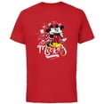thumbnail image 1 of Disney Minnie Mouse Mickey Forever Love Hug Valentine’s Day - Short Sleeve Cotton T-Shirt for Adults - Customized-Red, 1 of 5