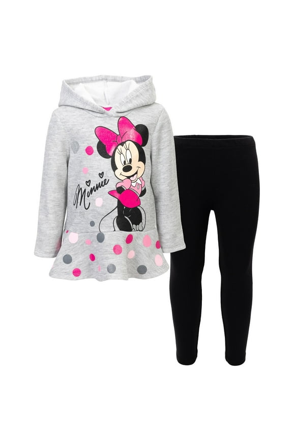 Minnie Mouse Mickey Mouse Fleece Hoodie and Leggings Outfit Set Infant to Big Kid