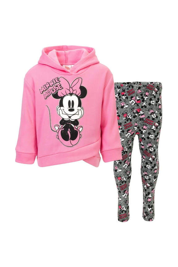 Minnie Mouse Mickey Mouse Fleece Hoodie and Leggings Outfit Set Infant to Big Kid