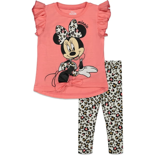 Disney Minnie Mouse Mickey Mouse T-Shirt Dress and Leggings Outfit Set Infant to Big Kid
