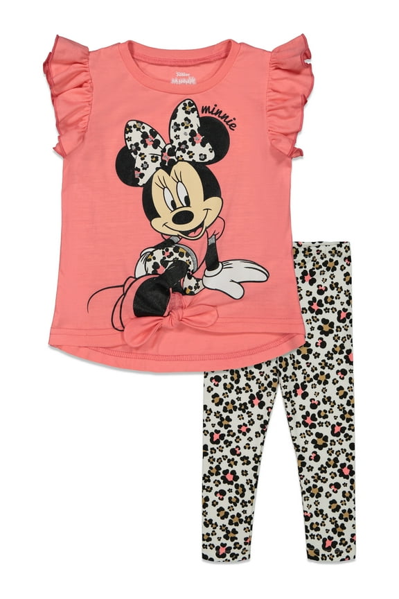 Minnie Mouse Mickey Mouse T-Shirt Dress and Leggings Outfit Set Infant to Big Kid