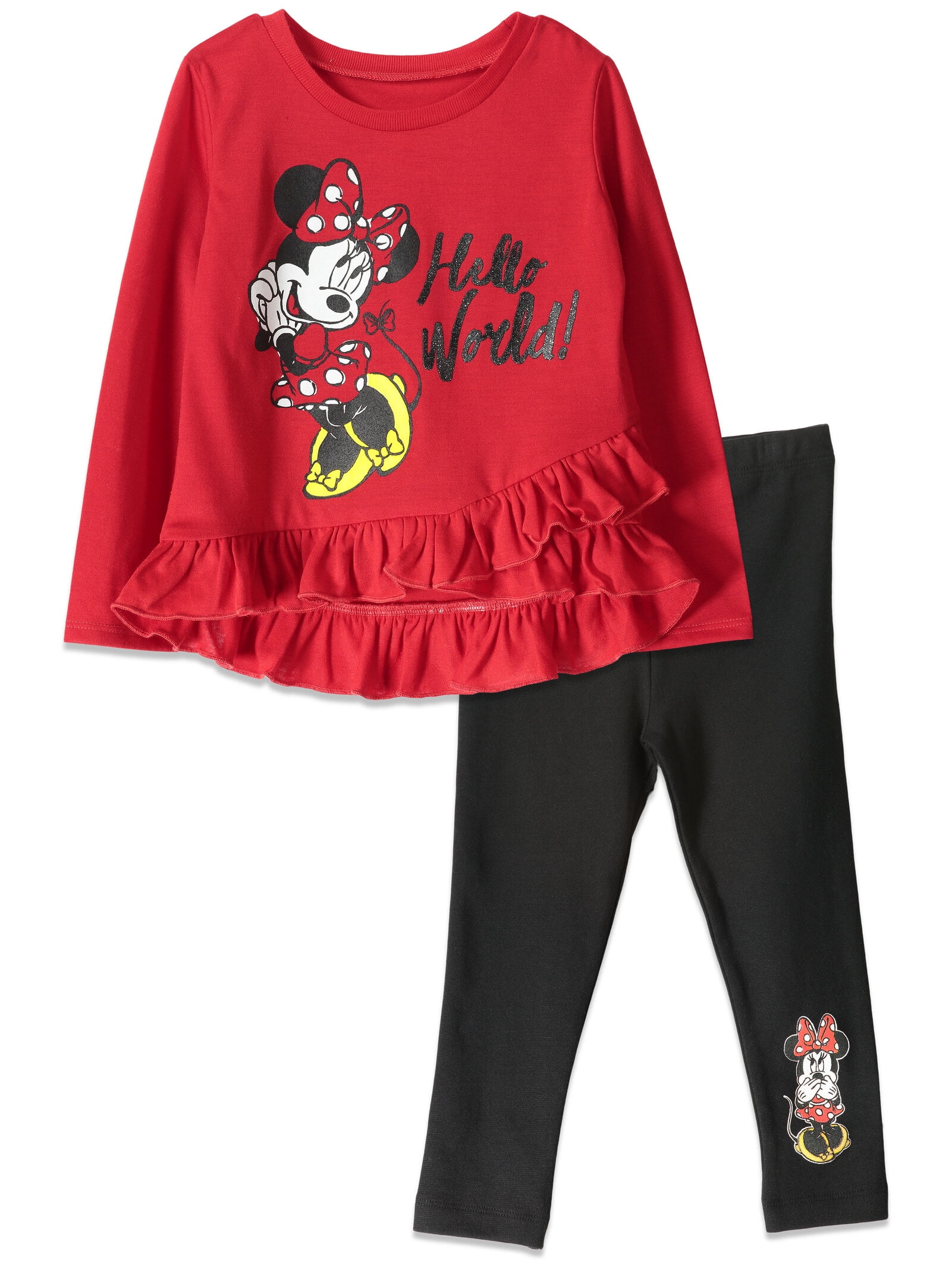 Disney Minnie Mouse Toddler Girls Crossover T Shirt And Leggings Outfit disney-minnie-mouse-toddler-girls-crossover-t-shirt-and-leggings-outfit