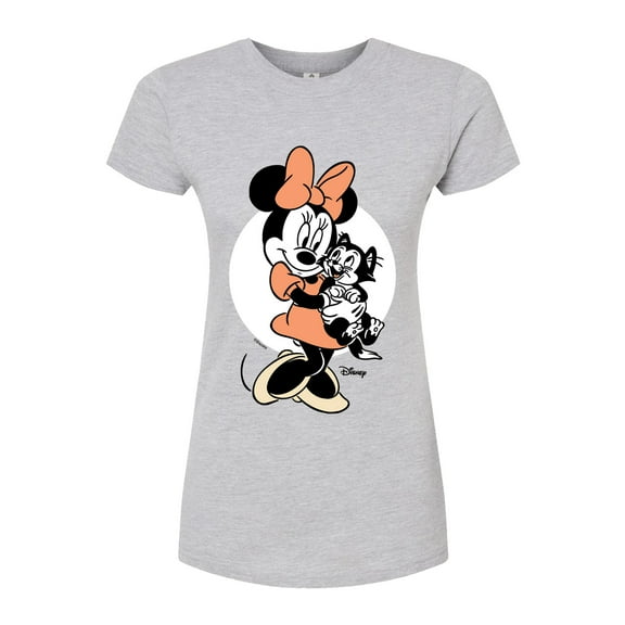 Disney - Minnie Mouse - Minnie loves Figaro - Juniors Fitted Graphic T-Shirt