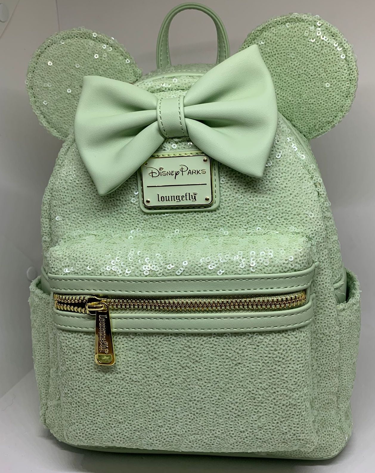 Mint green sequins Loungefly PARKS EXCLUSIVE Disney Parks Loungefly Minnie Mouse Mint Green Sequin Spring  main image 3