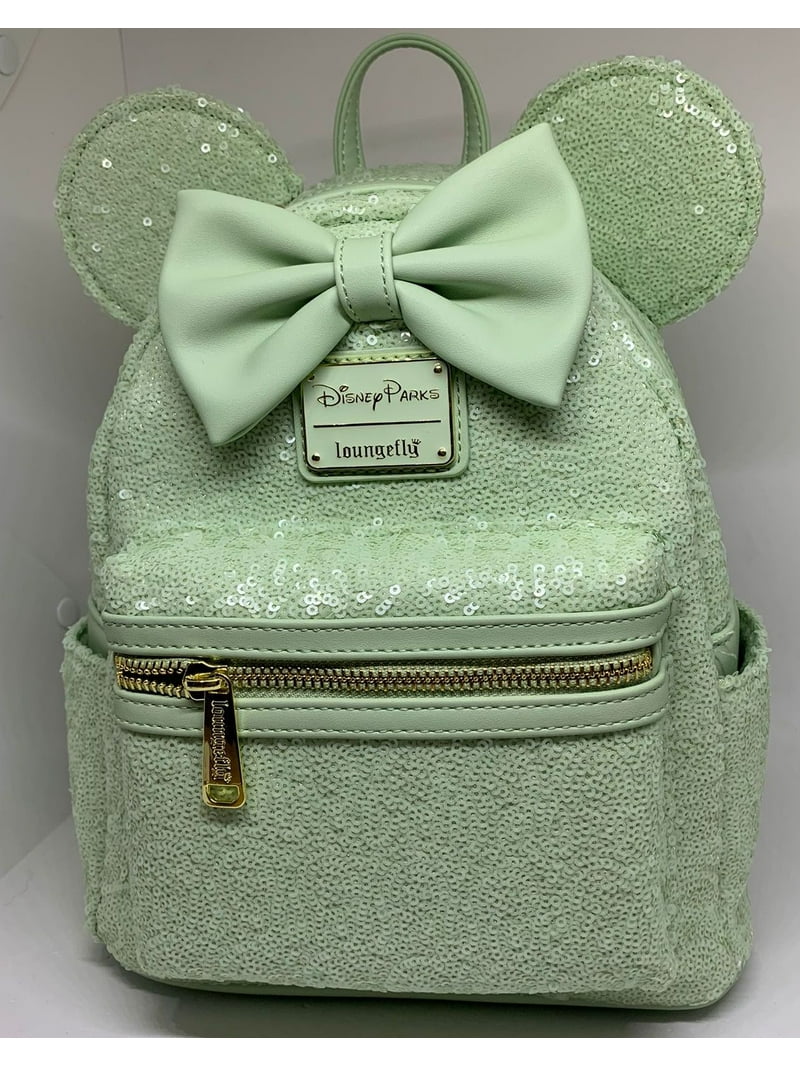 Disney Minnie Mouse Mint Sequined Backpack By Loungefly New With
