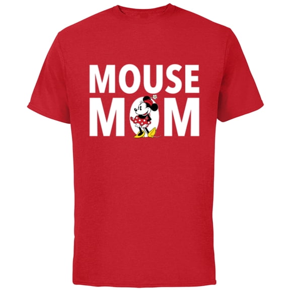 Disney Minnie Mouse Mom - Short Sleeve Cotton T-Shirt for Adults - Customized-Red