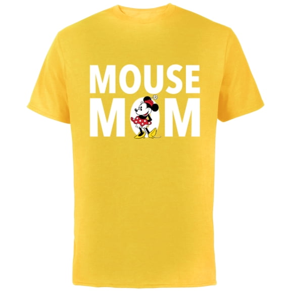 Disney Minnie Mouse Mom - Short Sleeve Cotton T-Shirt for Adults - Customized-Yellow
