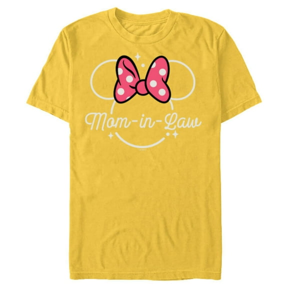 Disney Minnie Mouse Mom-in-Law Head Icon Magic Mother’s Day - Short Sleeve Blended T-Shirt for Adults - Customized-Yellow