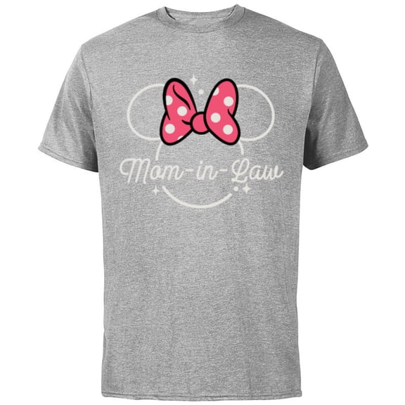 Disney Minnie Mouse Mom-in-Law Head Icon Magic Mother’s Day - Short Sleeve Cotton T-Shirt for Adults - Customized-Athletic Heather