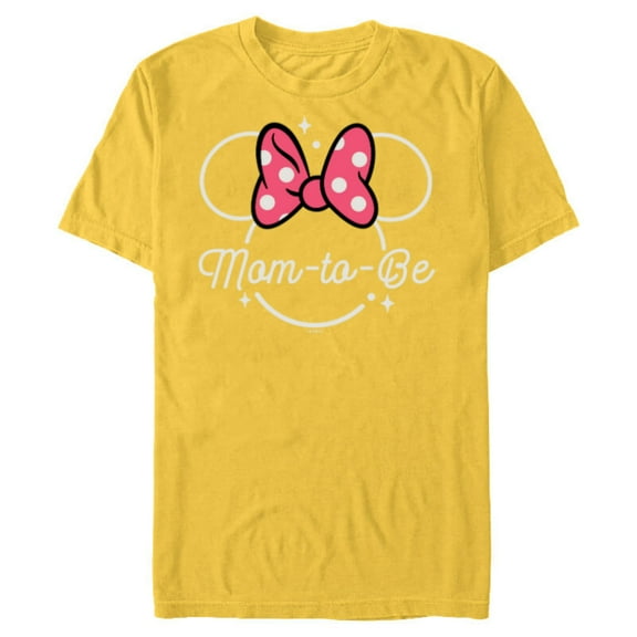 Disney Minnie Mouse Mom-to-Be Head Icon Magic Mother’s Day - Short Sleeve Blended T-Shirt for Adults - Customized-Yellow