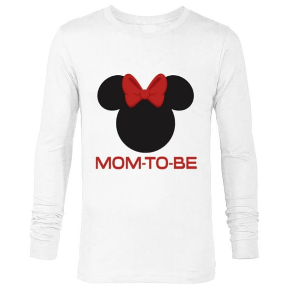 Disney Minnie Mouse Mom-to-Be Red Bow Family Mother’s Day - Long Sleeve T-Shirt for Men - Customized-White
