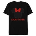 thumbnail image 1 of Disney Minnie Mouse Mom-to-Be Red Bow Family Mother’s Day - Short Sleeve Blended T-Shirt for Adults - Customized-Black, 1 of 5