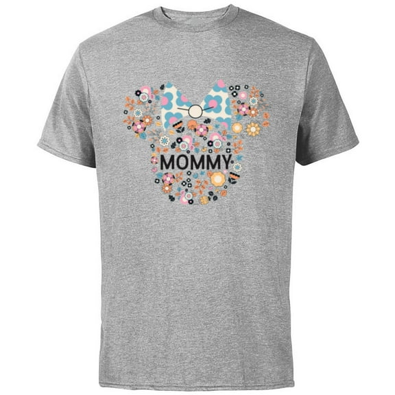 Disney Minnie Mouse Mommy Mom Icon Flowers Mother’s Day - Short Sleeve Cotton T-Shirt for Adults - Customized-Athletic Heather