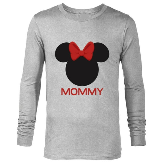 Disney Minnie Mouse Mommy Mom Red Bow Family Mother’s Day - Long Sleeve T-Shirt for Men - Customized-Athletic Heather