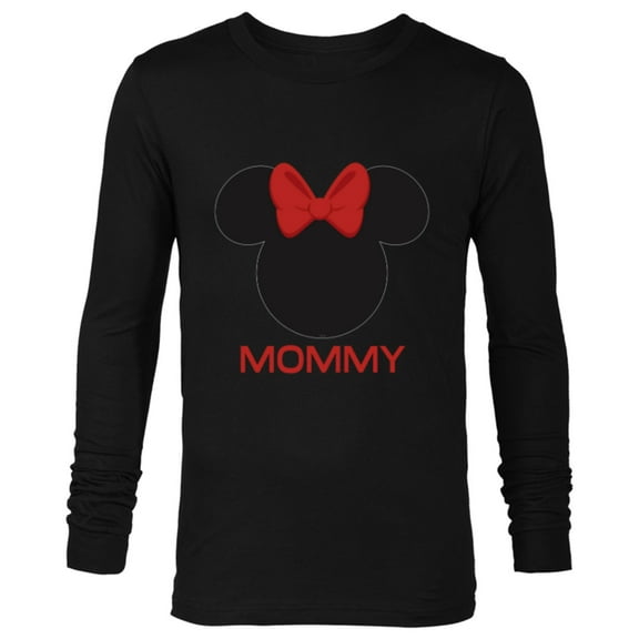 Disney Minnie Mouse Mommy Mom Red Bow Family Mother’s Day - Long Sleeve T-Shirt for Men - Customized-Black