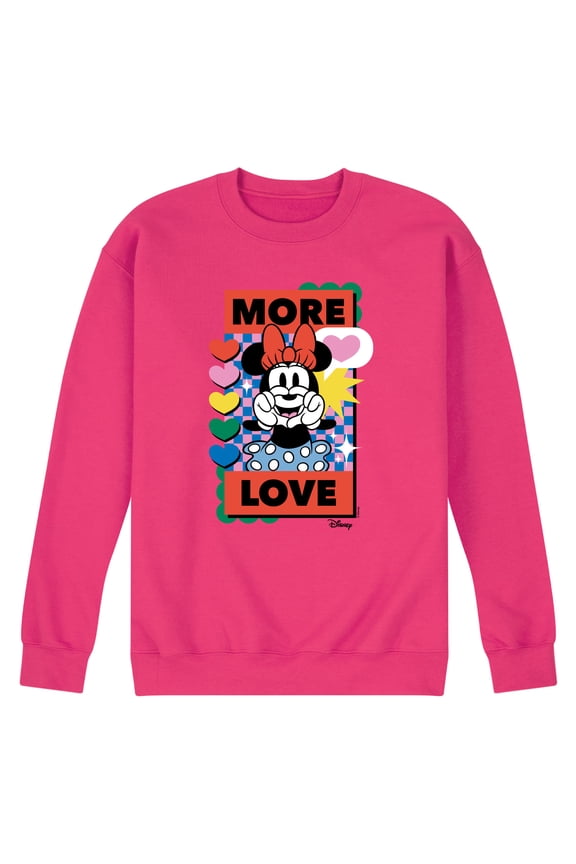 - Minnie Mouse - More Love - Men's Crew Neck Fleece Pullover