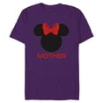 thumbnail image 1 of Disney Minnie Mouse Mother Mom Red Bow Family Mother’s Day - Short Sleeve Blended T-Shirt for Adults - Customized-Purple, 1 of 5