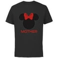 thumbnail image 1 of Disney Minnie Mouse Mother Mom Red Bow Family Mother’s Day - Short Sleeve Cotton T-Shirt for Adults - Customized-Black, 1 of 5