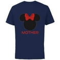 thumbnail image 1 of Disney Minnie Mouse Mother Mom Red Bow Family Mother’s Day - Short Sleeve Cotton T-Shirt for Adults - Customized-Navy, 1 of 5