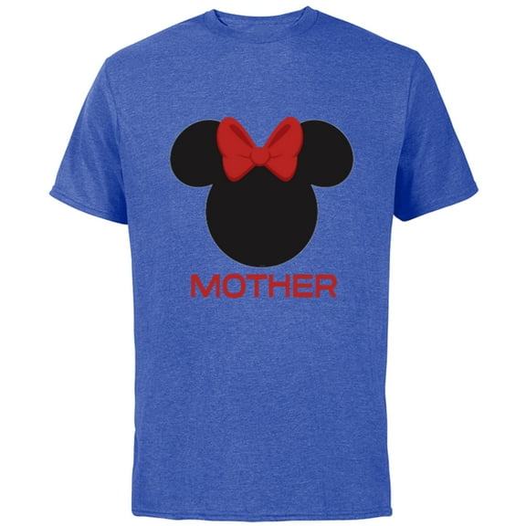 Disney Minnie Mouse Mother Mom Red Bow Family Mother’s Day - Short Sleeve Cotton T-Shirt for Adults - Customized-Royal Heather