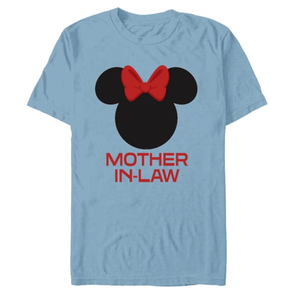 Disney Minnie Mouse Mother-in-Law Red Bow Mother’s Day - Short Sleeve Blended T-Shirt for Adults - Customized-Ocean Blue