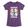 thumbnail image 1 of Disney - Minnie Mouse Multicolored Grid - Toddler & Youth Girls Short Sleeve Graphic T-Shirt, 1 of 5