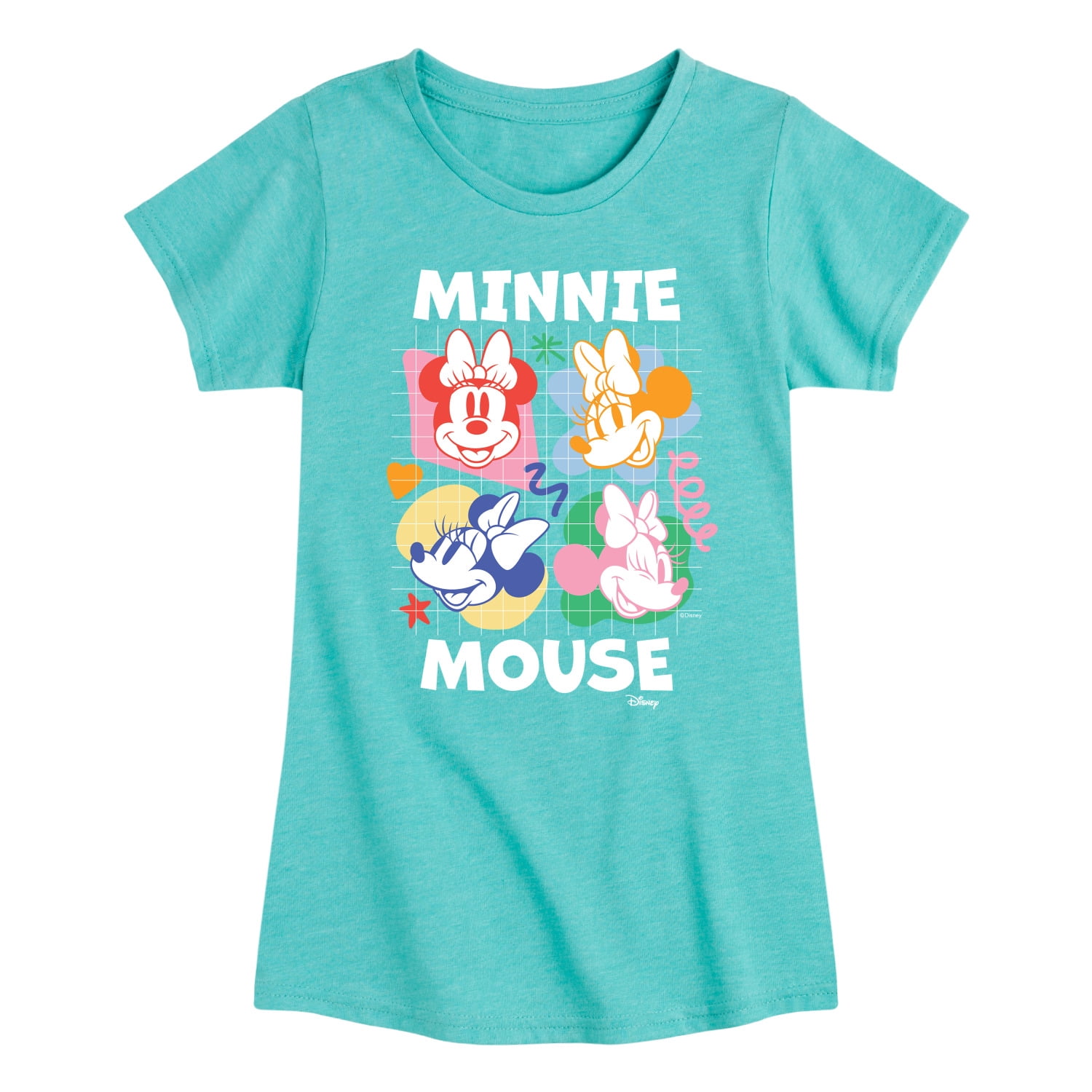Disney - Minnie Mouse Multicolored Grid - Toddler & Youth Girls Short ...