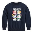thumbnail image 1 of Disney - Minnie Mouse Multicolored Grid - Youth Crewneck Fleece Sweatshirt, 1 of 5