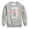 thumbnail image 1 of Disney - Minnie Mouse Multicolored Grid - Youth Crewneck Fleece Sweatshirt, 1 of 5