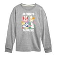 thumbnail image 1 of Disney - Minnie Mouse Multicolored Grid - Youth Long Sleeve Graphic T-Shirt, 1 of 5