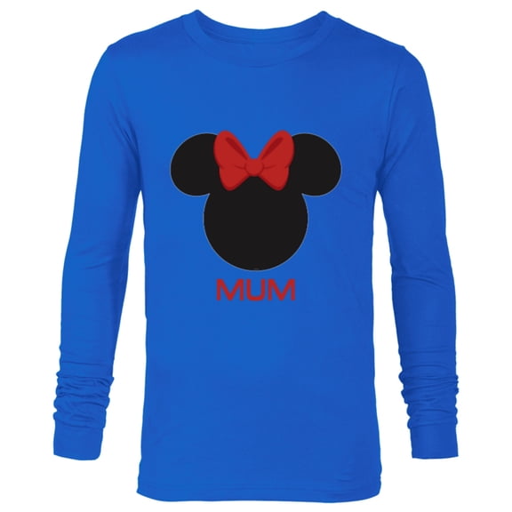 Disney Minnie Mouse Mum Mother Red Bow Family Mother’s Day - Long Sleeve T-Shirt for Men - Customized-Navy