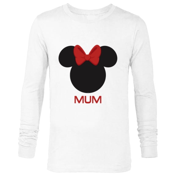 Disney Minnie Mouse Mum Mother Red Bow Family Mother’s Day - Long Sleeve T-Shirt for Men - Customized-White