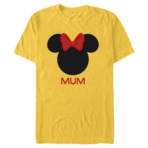 Disney Minnie Mouse Mum Mother Red Bow Family Mother’s Day - Short Sleeve Blended T-Shirt for Adults - Customized-Yellow