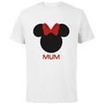 thumbnail image 1 of Disney Minnie Mouse Mum Mother Red Bow Family Mother’s Day - Short Sleeve Cotton T-Shirt for Adults - Customized-White, 1 of 5