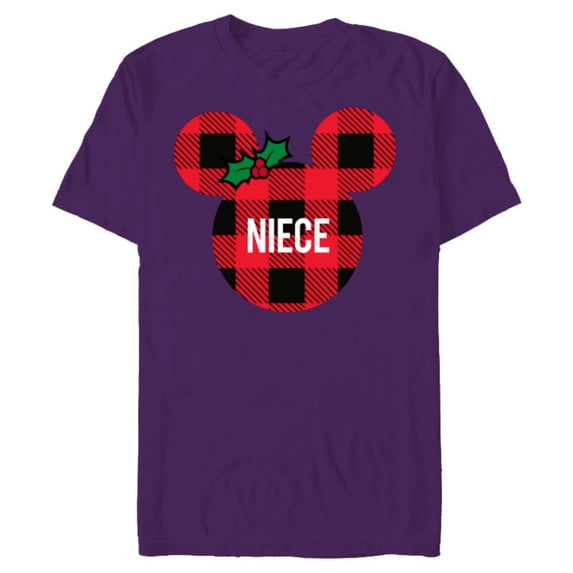Disney Minnie Mouse NIECE Holiday Familys - Short Sleeve Blended T-Shirt for Adults - Customized-Purple