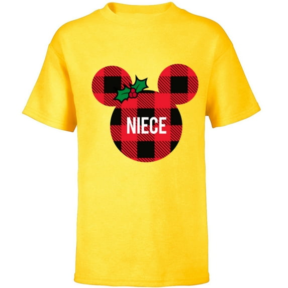 Disney Minnie Mouse NIECE Holiday Familys - Short Sleeve T-Shirt for Kids - Customized-Yellow