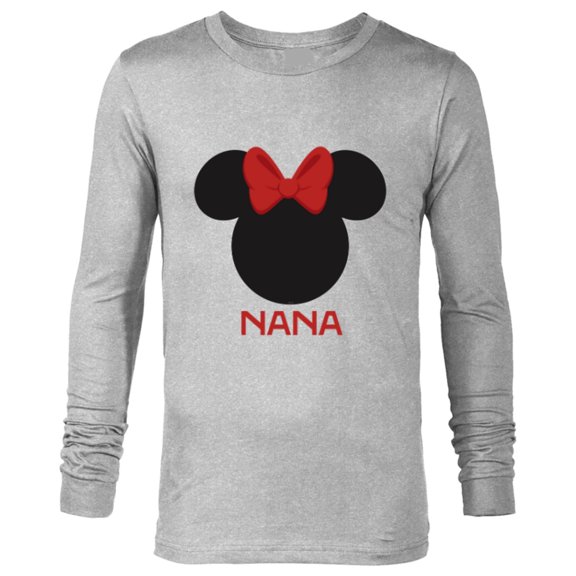 Disney Minnie Mouse Nana Grandma Red Bow Family Mother’s Day - Long Sleeve T-Shirt for Men - Customized-Athletic Heather